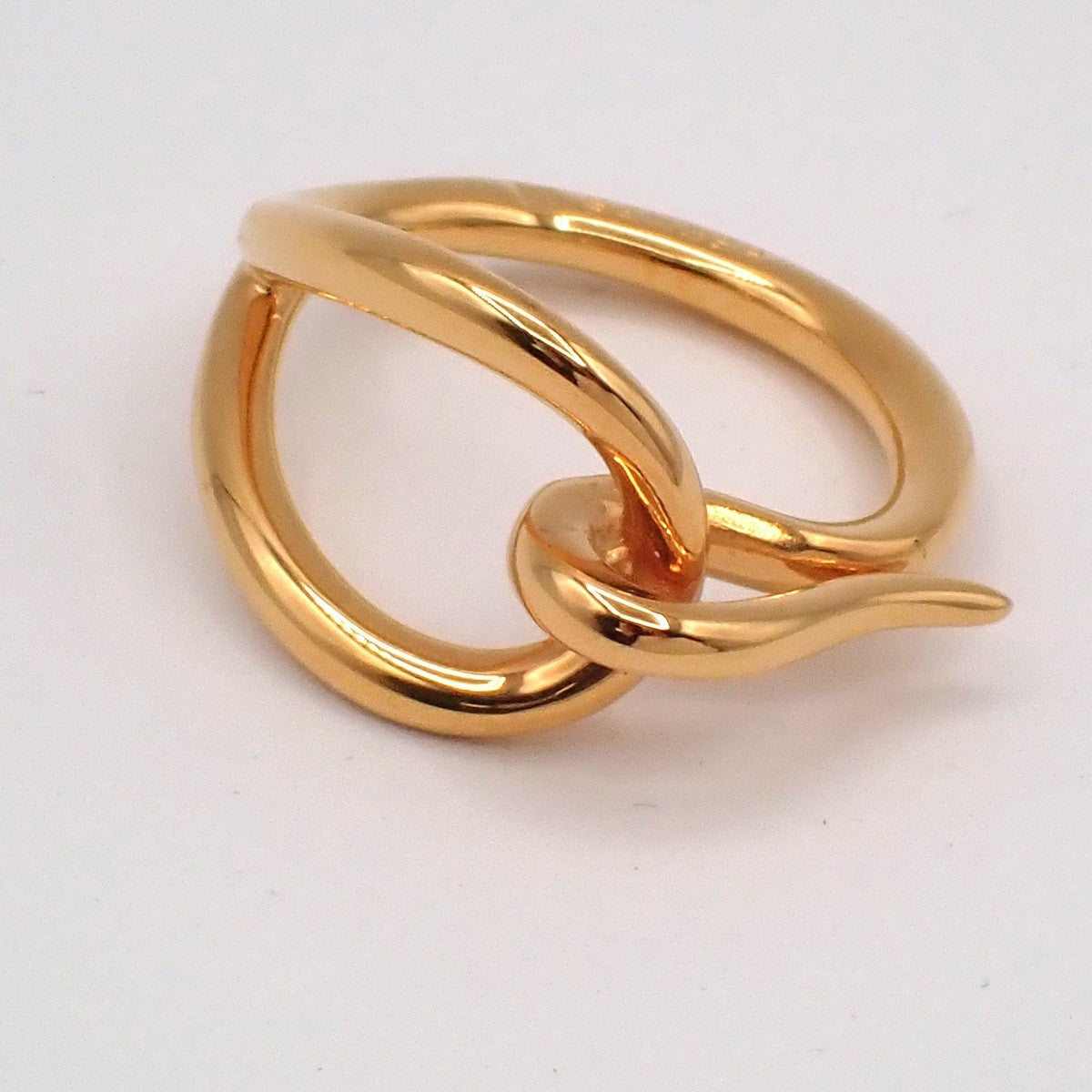 HERMES Logo Jumbo Scarf Ring Gold Accessories 04RL859