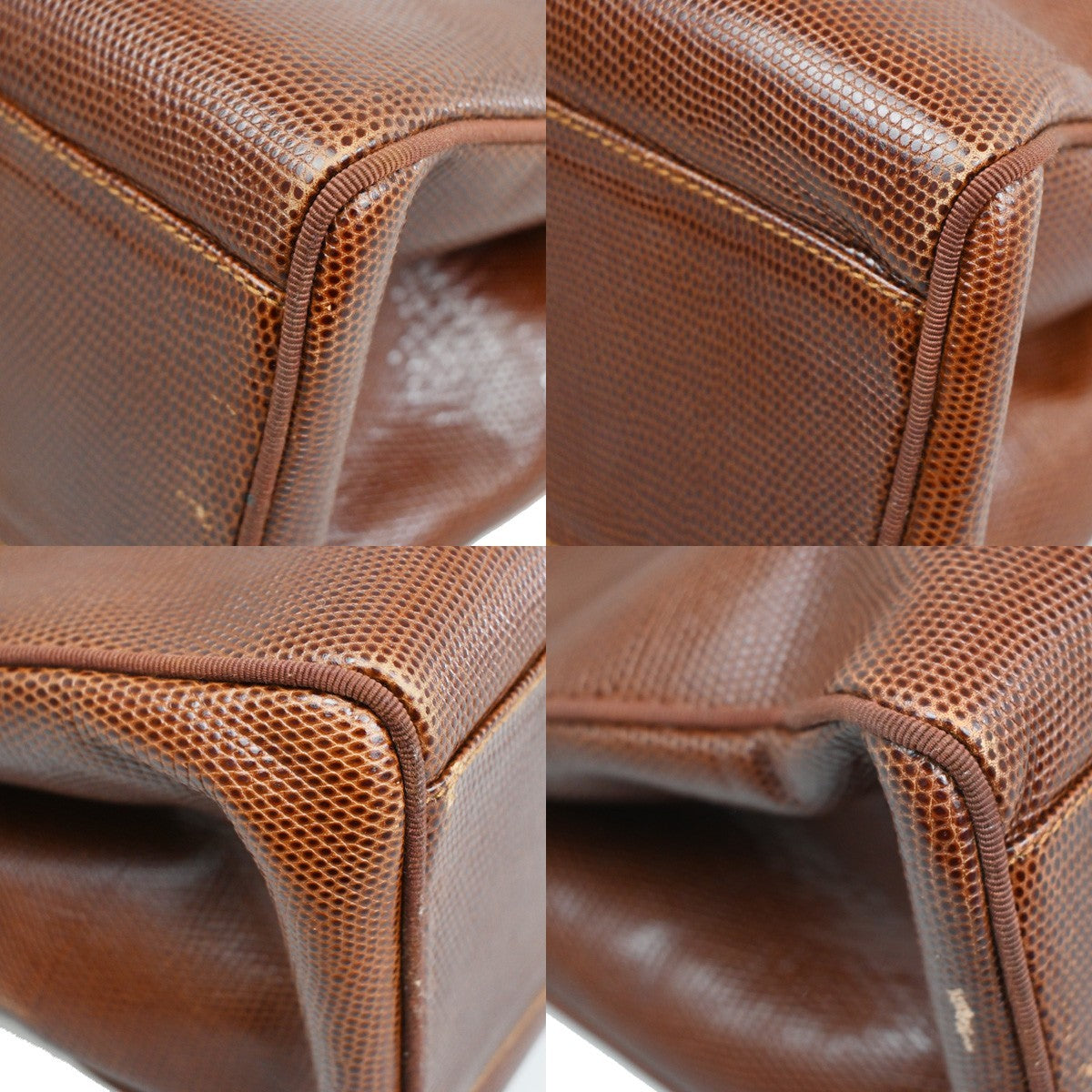 SALVATORE FERRAGAMO Logo Vara Shoulder Bag Embossing Leather Brown 63KB860
