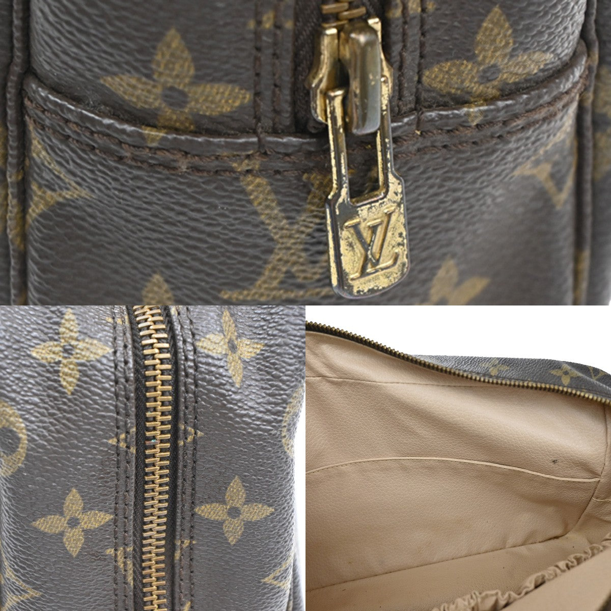 LOUIS VUITTON Trousse Toilette 28 Clutch Hand Bag Monogram Brown M47522 30YH364