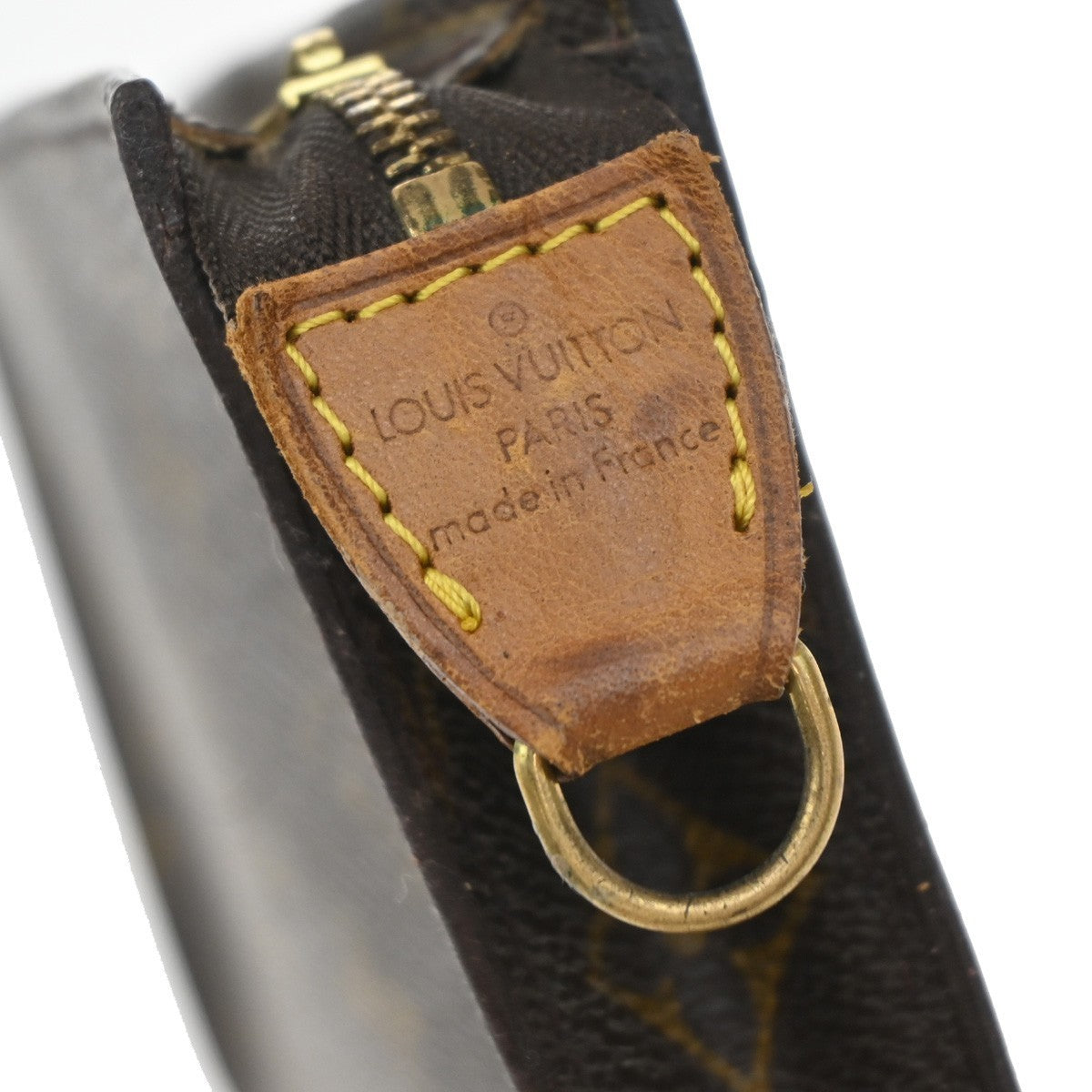 LOUIS VUITTON Logo BUCKET GM Pouch Bag Monogram Leather Brown France 04KP002