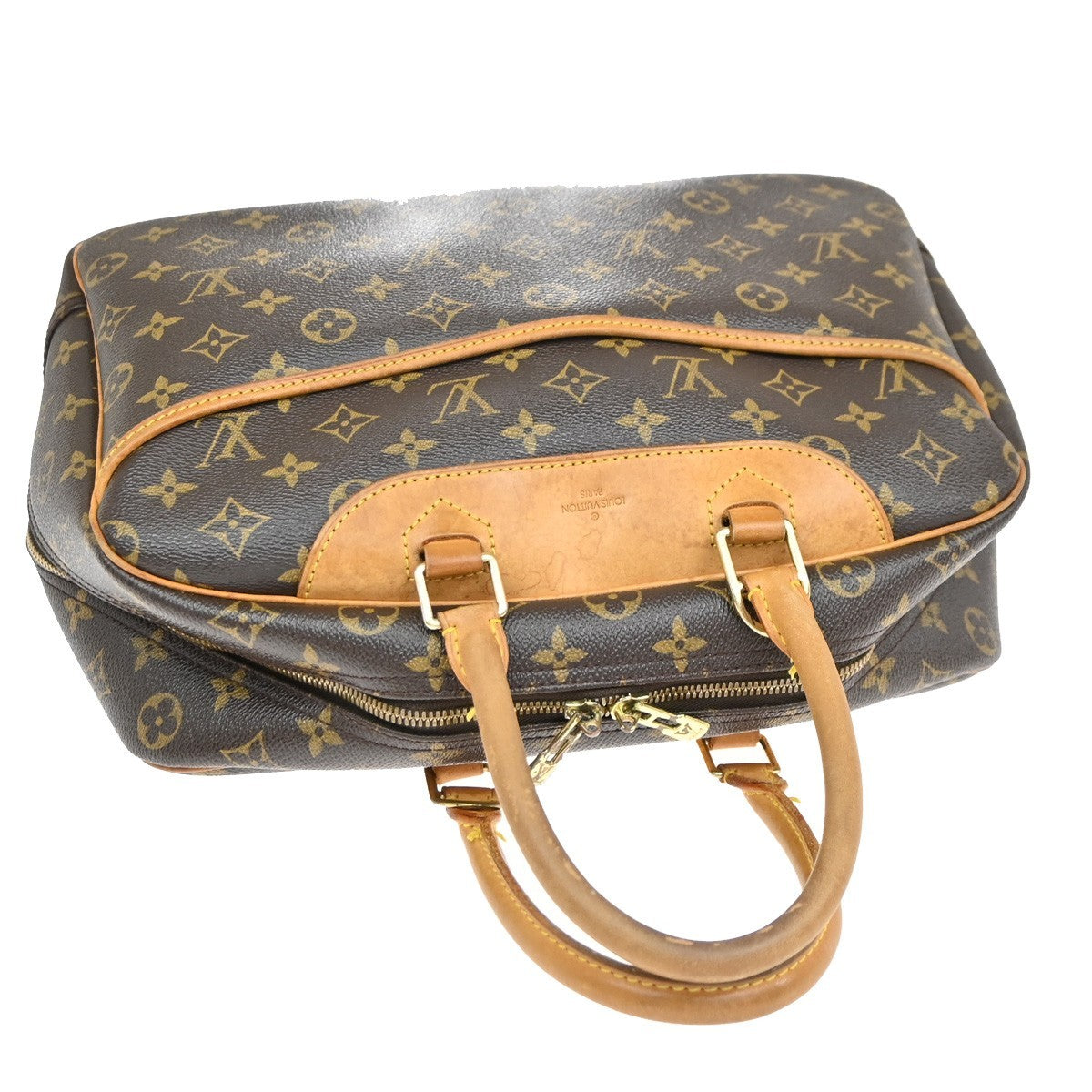 LOUIS VUITTON LV Logo Deauville Hand Bag Monogram Leather Brown M47270 32KP222