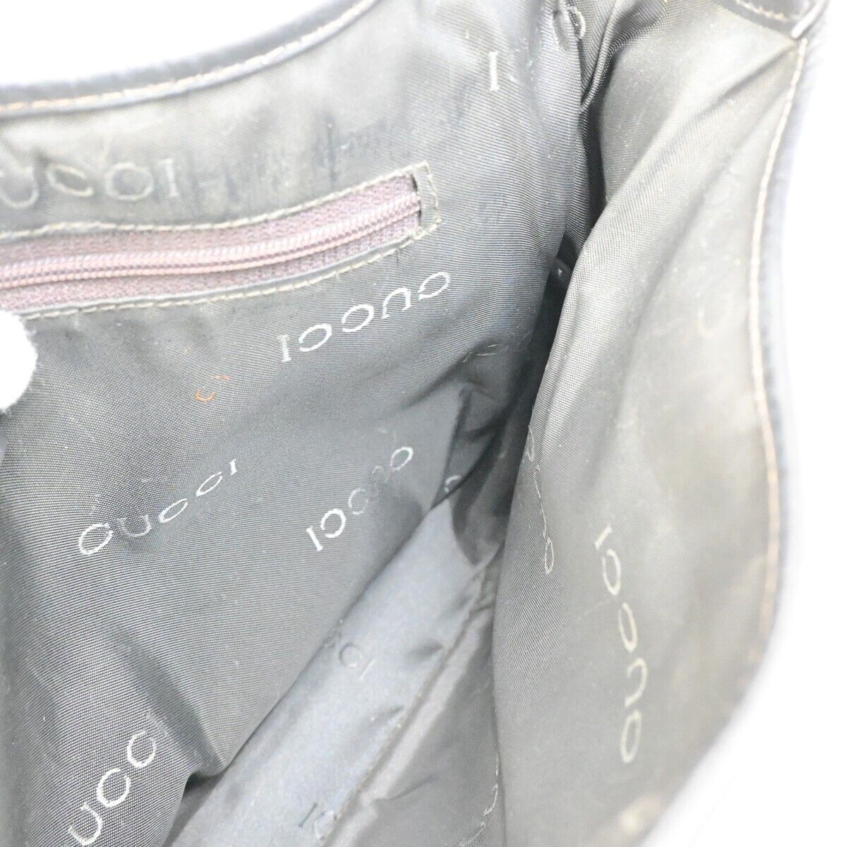 GUCCI GG Pattern Jackie Shoulder Bag Canvas Leather Brown Silver Italy 87FB348
