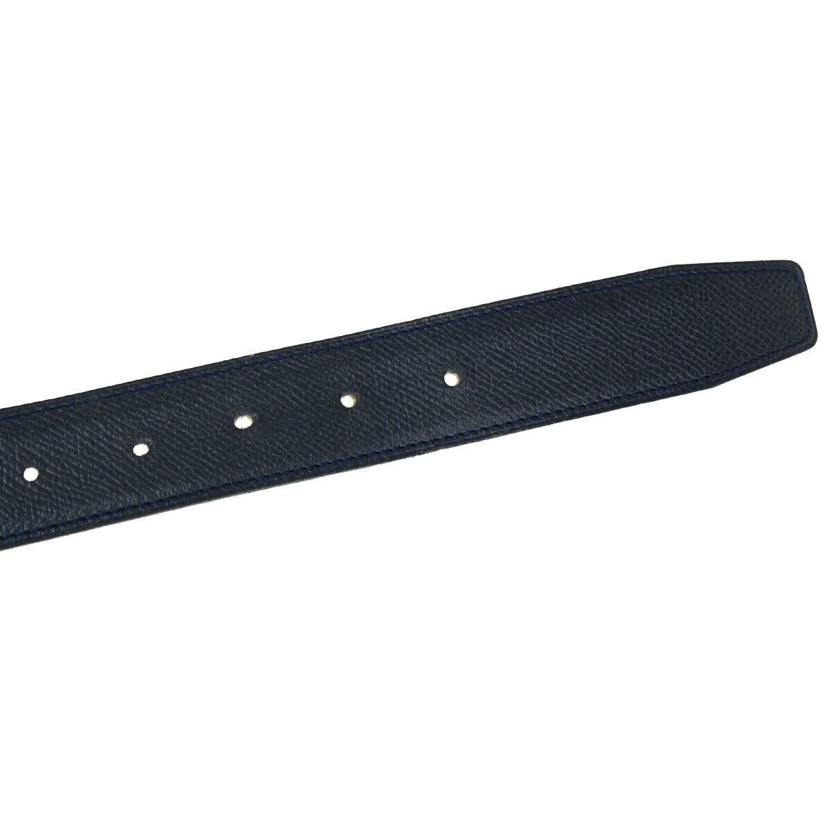 HERMES H Logo Constance Reversible Buckle Belt #70 Leather Navy Blue YW 01HB974