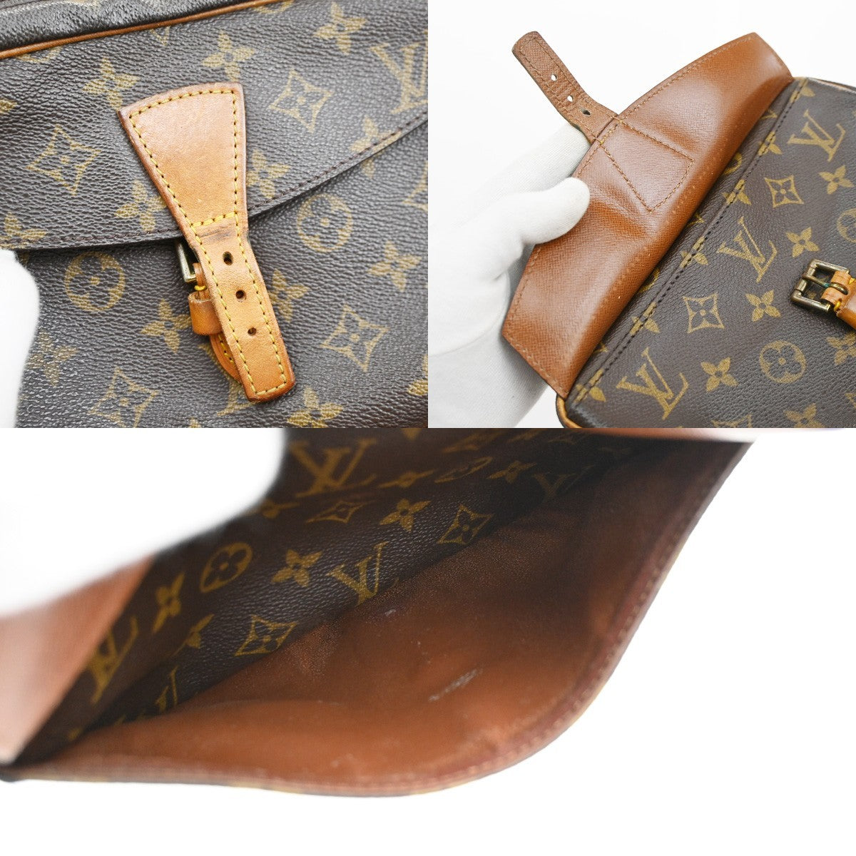 LOUIS VUITTON Jeune Fille PM Shoulder Bag Monogram Leather Brown M51227 33SA089
