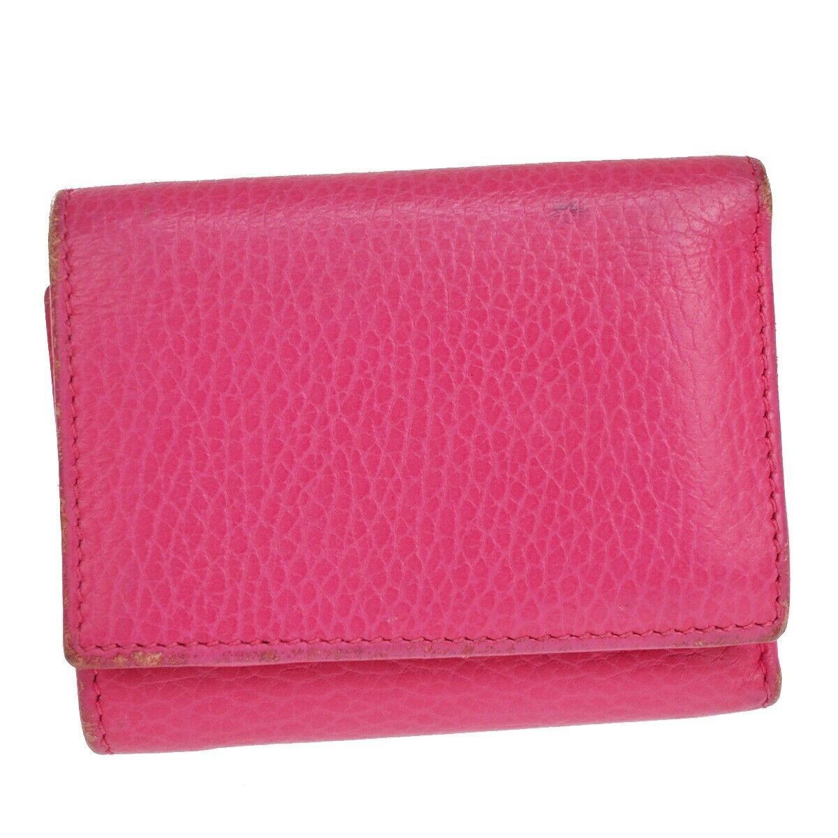 GUCCI Marmot GG Logos Bifold Wallet Purse Leather Pink Made In Italy 66SG797