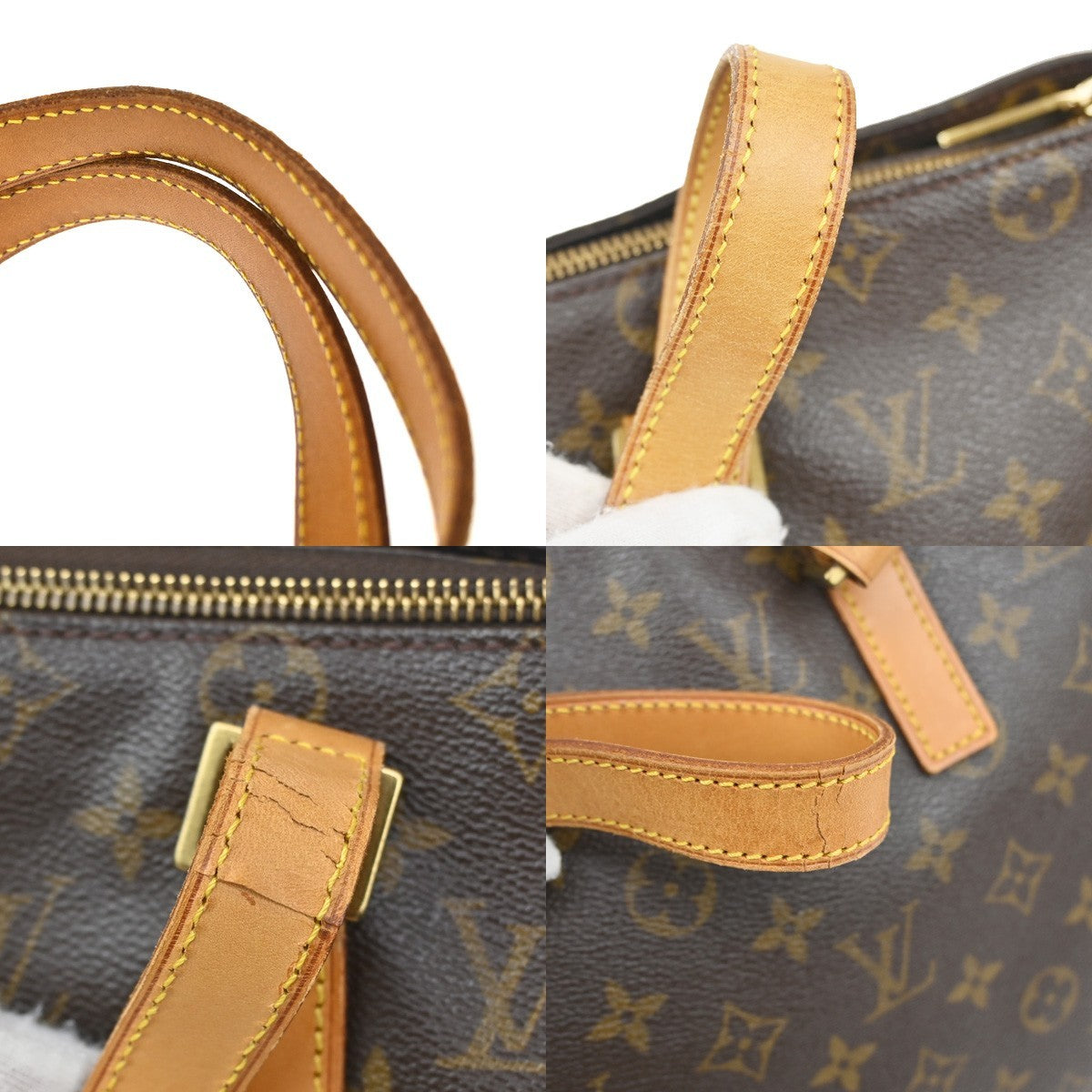 LOUIS VUITTON Cabas Mezzo Shoulder Bag Monogram Leather Brown M51151 97YJ193
