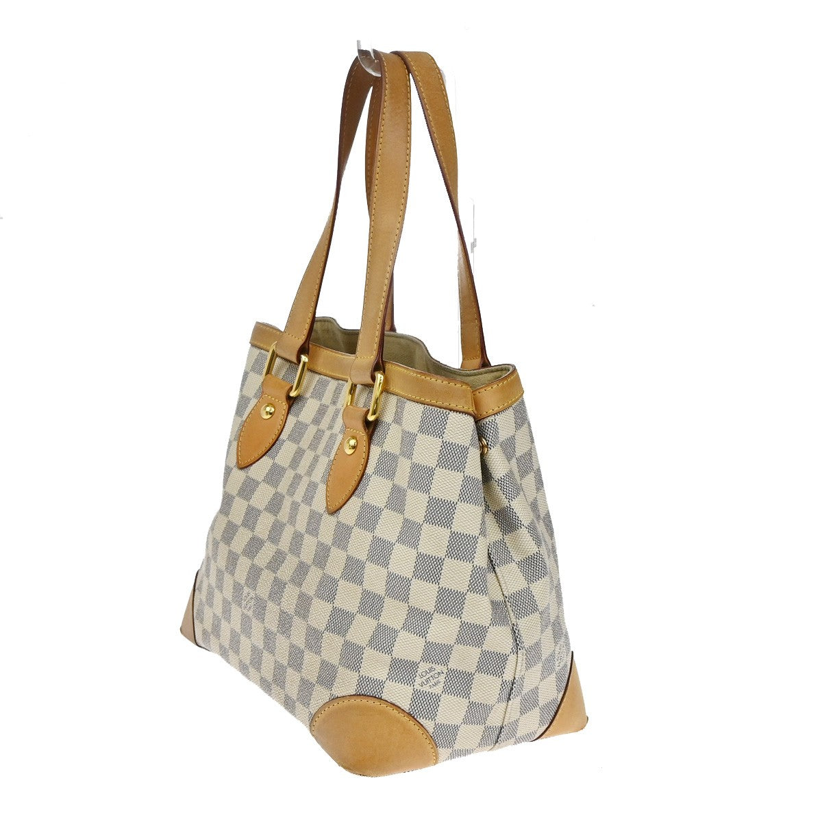 LOUIS VUITTON Hampstead PM Shoulder Bag Damier Azur Leather White N51207 32YH746