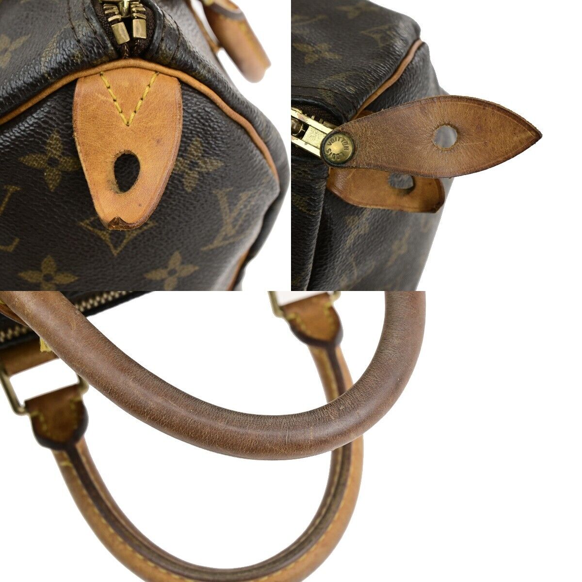 LOUIS VUITTON Speedy 25 Travel Hand Bag Monogram Leather Brown M41528 88ED108