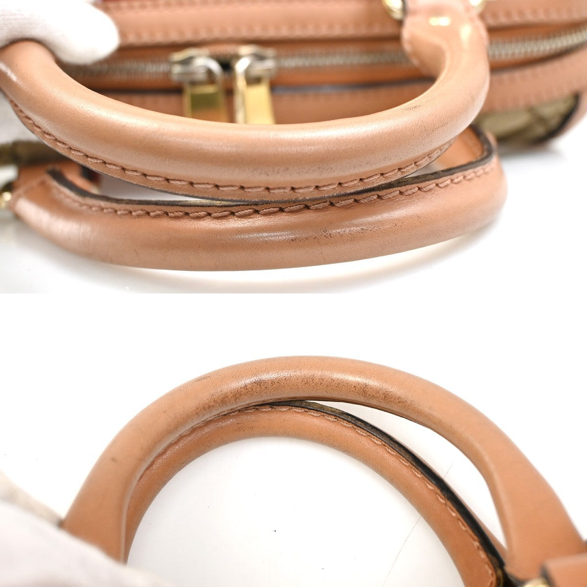 GUCCI GG Sherry 2Way Tote Shoulder Hand Bag Canvas Leather Brown Italy 72ZA104