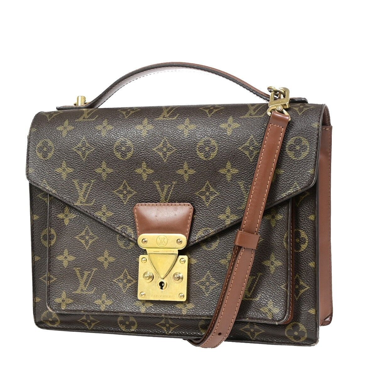 LOUIS VUITTON Monceau 28 2Way Shoulder Hand Bag Monogram Leather M51185 82EC593