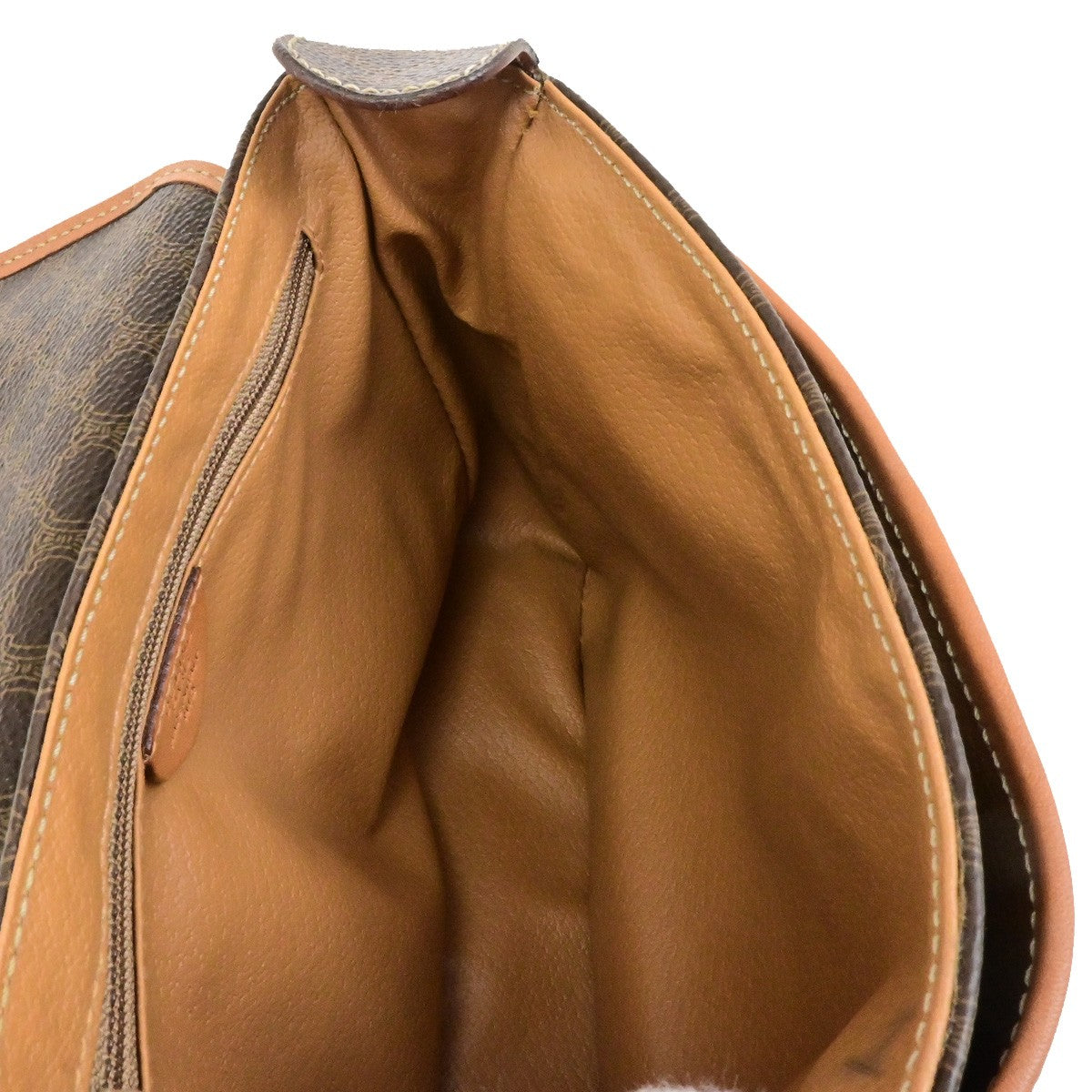 CELINE Logo Macadam Pattern Shoulder Bag PVC Leather Brown GHW Italy 64YH136