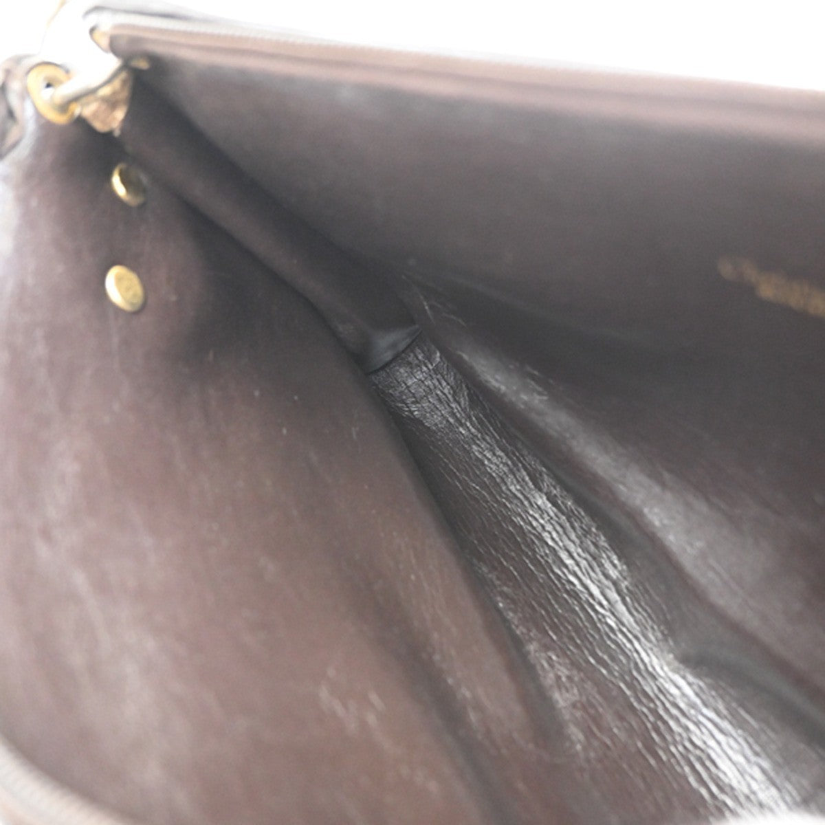 CHRISTIAN DIOR Logo Trotter Pattern Shoulder Bag Canvas Leather Brown 67CA905