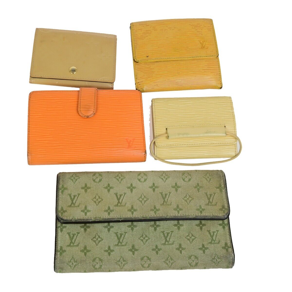 LOUIS VUITTON Logo 5 Set Wallet Card Case Monogram Mini Vernis Epi 65KA526