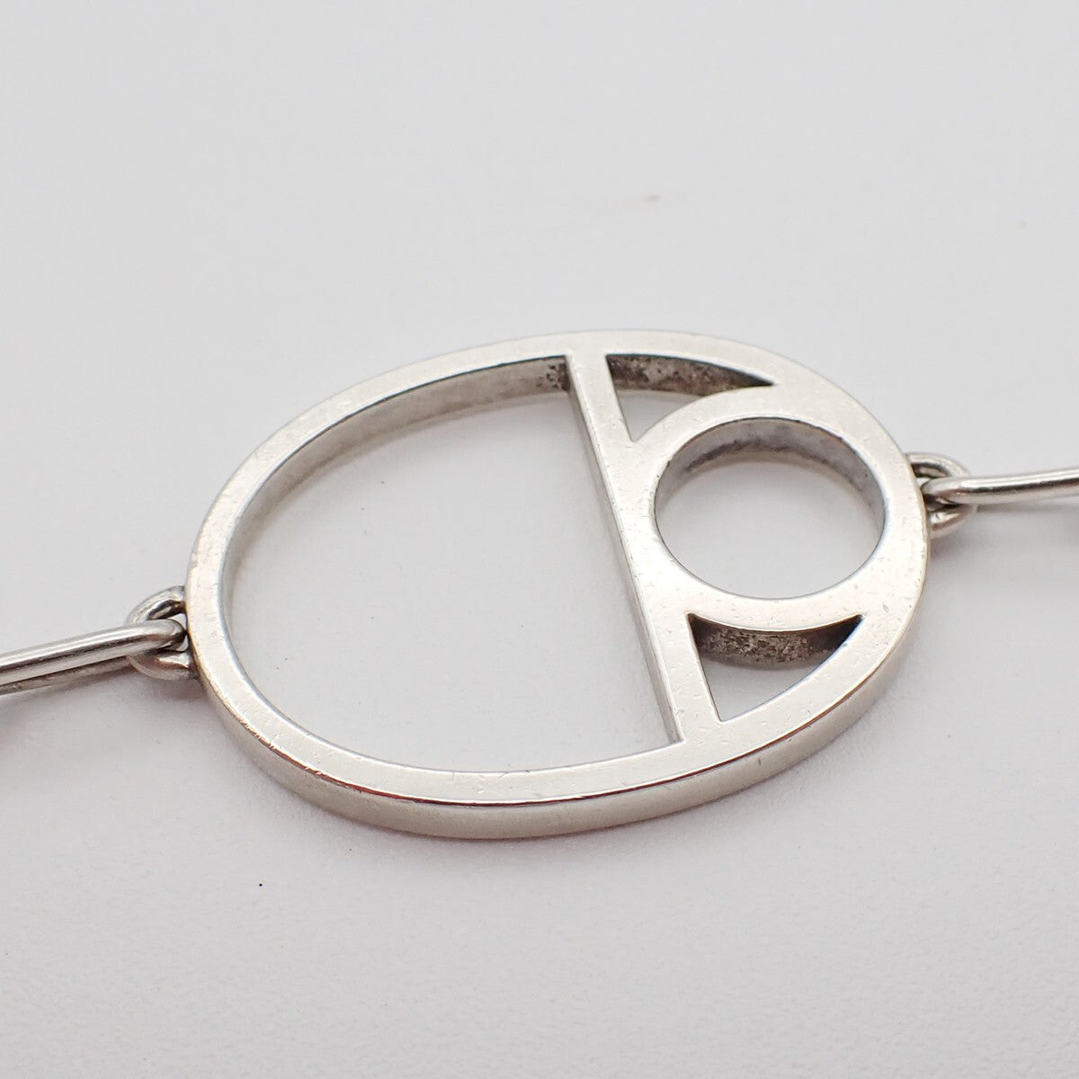 HERMES Chaine D'ancre Enchainee Game Chain Pendant Necklace 925 Silver 58RF339