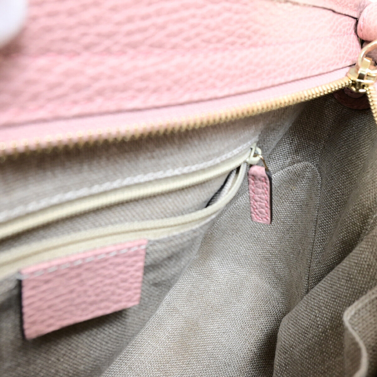 GUCCI Bree GG Pattern 2Way Shoulder Hand Bag Canvas Leather Brown Pink 59RK035