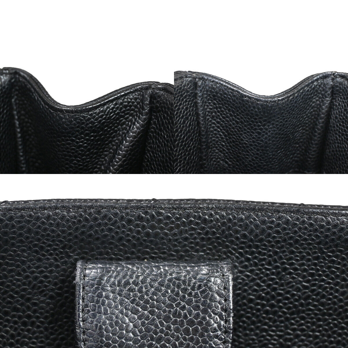 CHANEL CC Logo PST Chain Shoulder Bag Caviar Skin Leather Black GHW 304RJ587