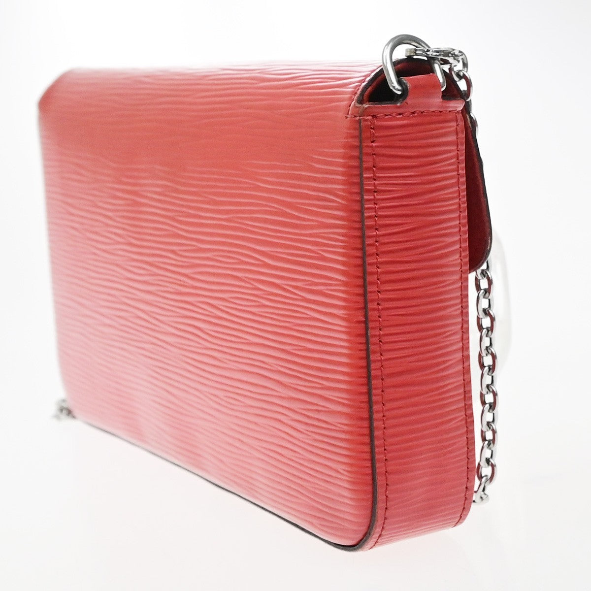 LOUIS VUITTON Pochette Felicie Chain Shoulder Bag Epi Leather Red M41559 50YJ245