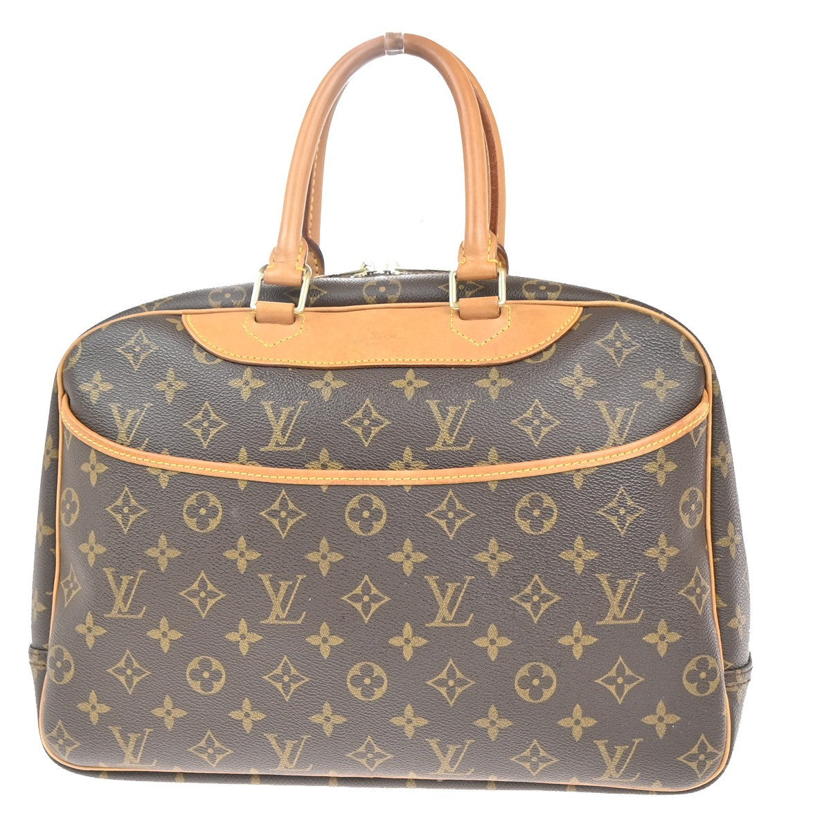 LOUIS VUITTON LV Logo Deauville Hand Bag Monogram Leather Brown M47270 13MA266