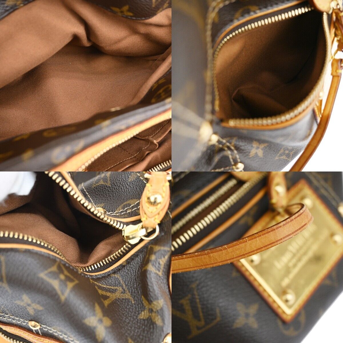 LOUIS VUITTON Rivette Shoulder Bag Studs Monogram Leather Brown M40140 21YE234