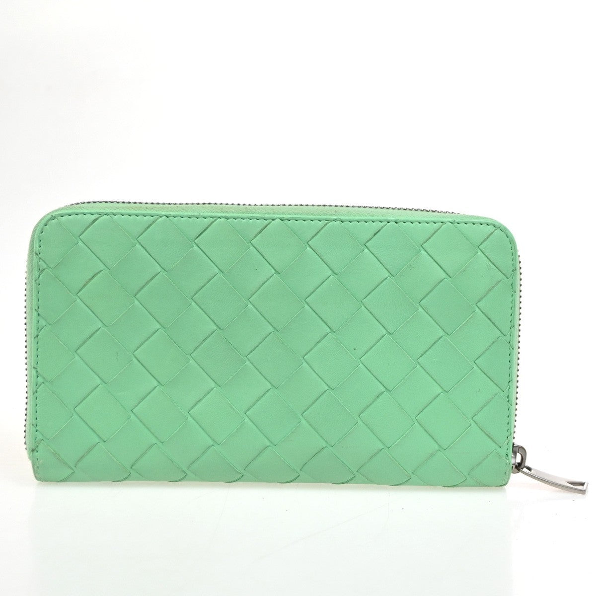 BOTTEGA VENETA Logo Intrecciato Zippy Long Wallet Leather Green SHW 66DA285