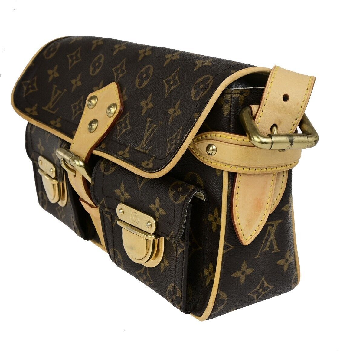 LOUIS VUITTON Hudson PM Shoulder Bag Monogram Leather BN France M40027 15SJ511