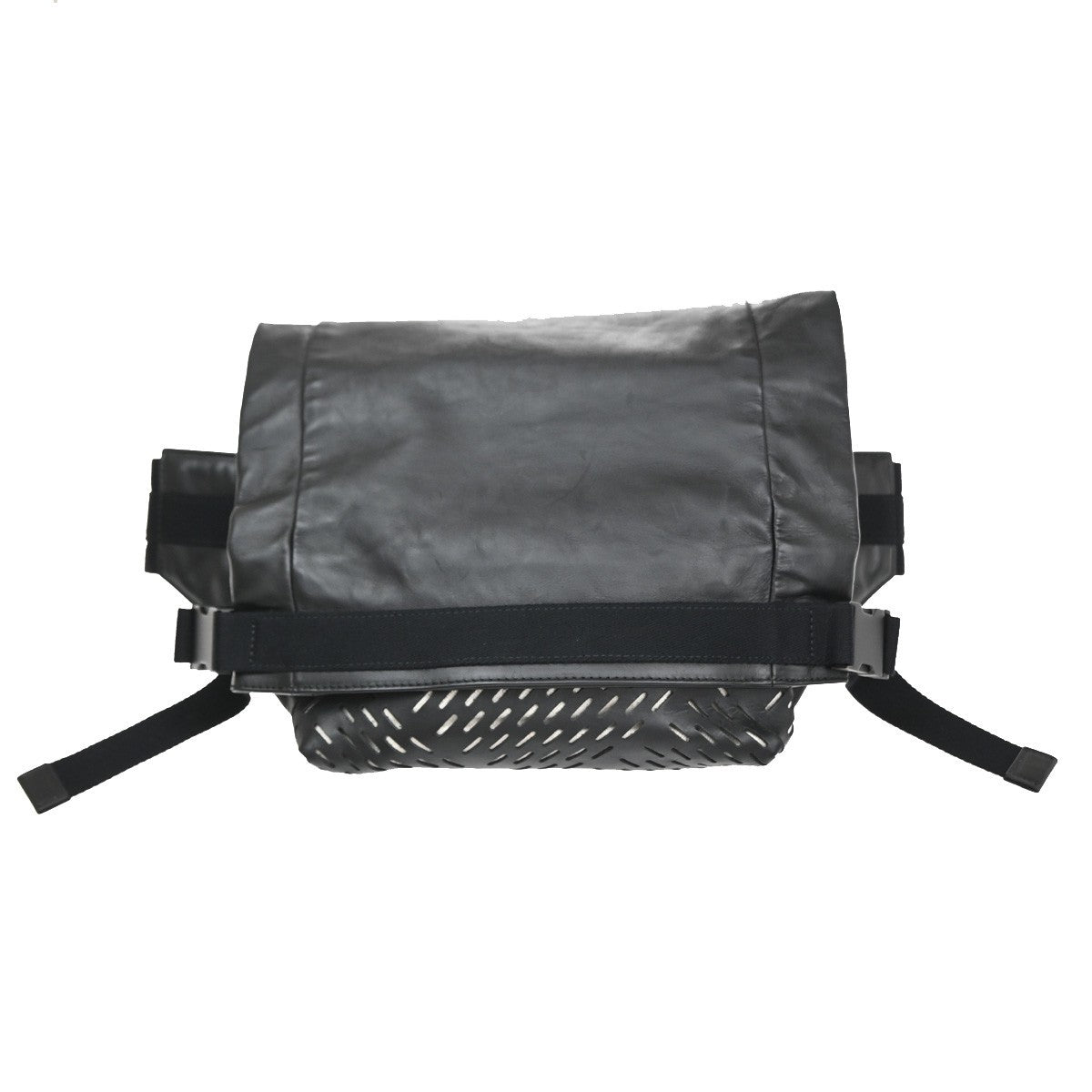 BOTTEGA VENETA Logo Perforated Body Bum Waist Bag Leather Black Italy 12YJ130