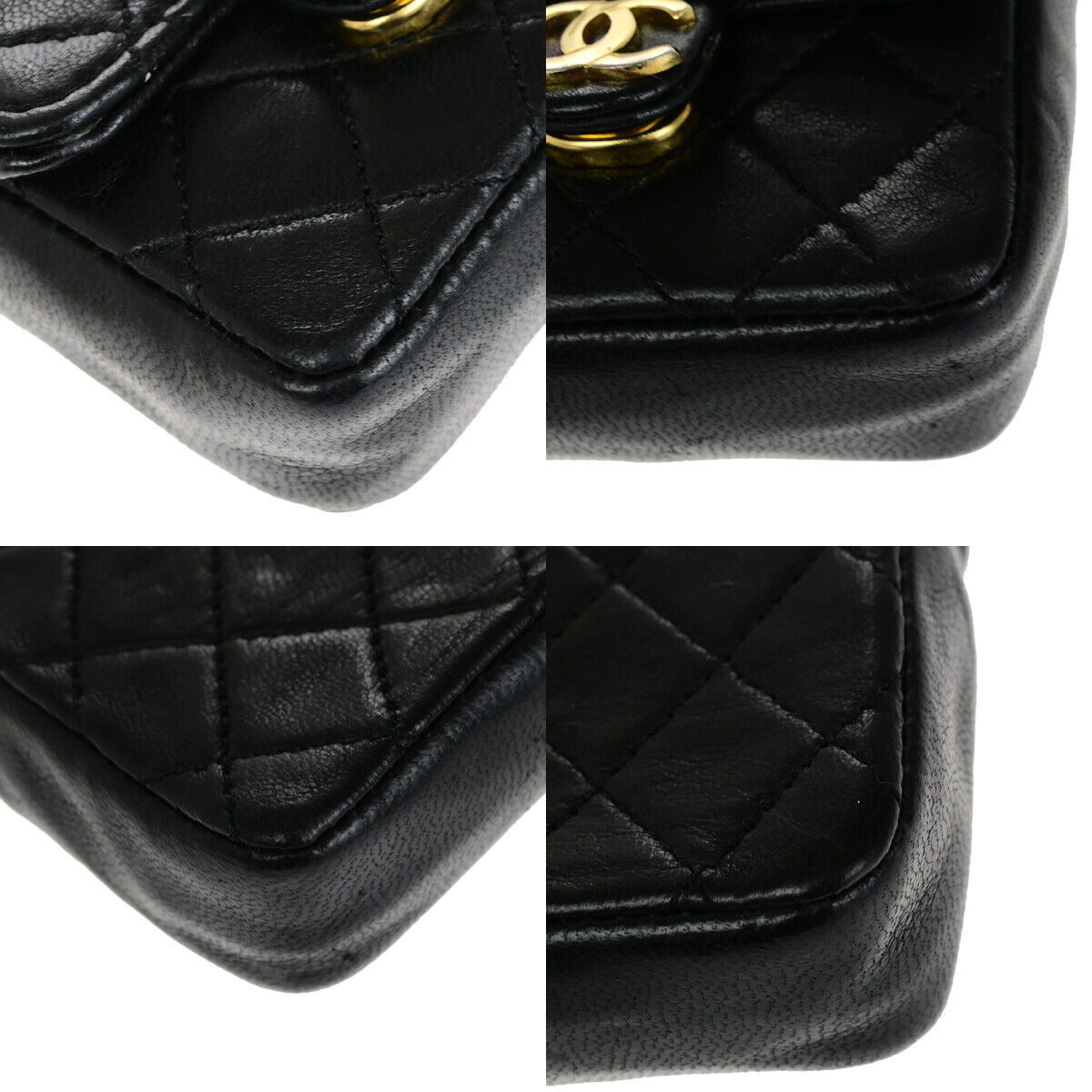 CHANEL CC Logo Mini Mini Matelasse Chain Shoulder Bag Leather GHW BK 660RK051