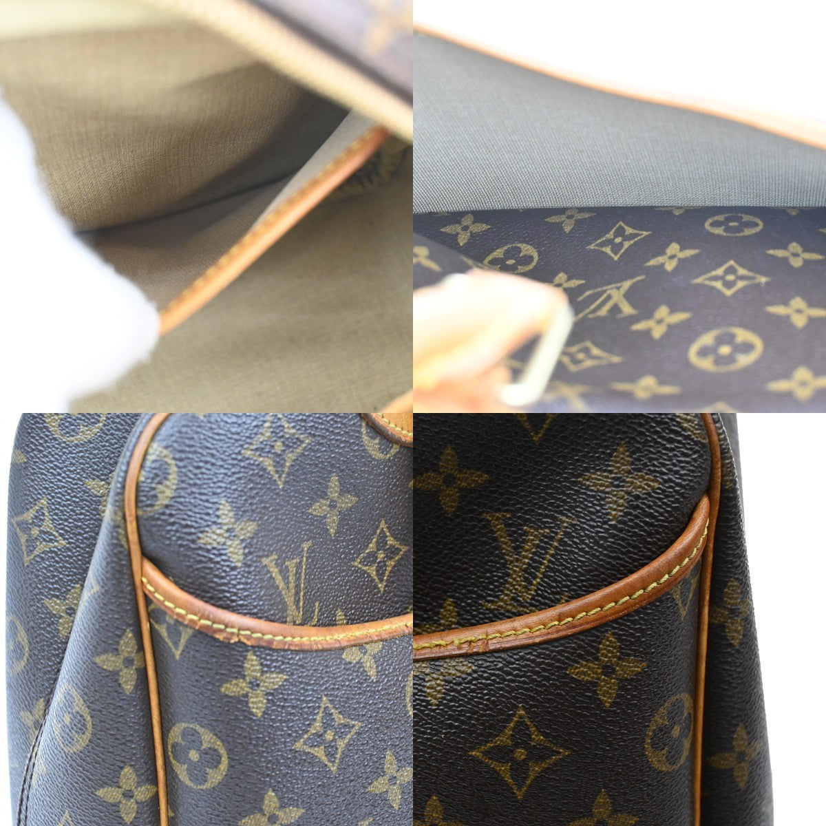 LOUIS VUITTON LV Logo Deauville Hand Bag Monogram Leather Brown M47270 68DA006