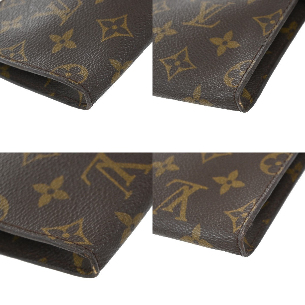 LOUIS VUITTON Logo BUCKET PM Pouch Bag Monogram Leather Brown France 02KP294