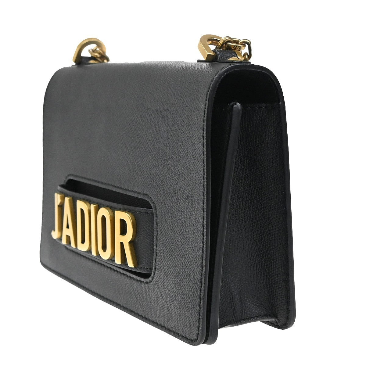 49.Live CHRISTIAN DIOR J'ADIOR Chain Shoulder Bag Leather Gray 41RL350