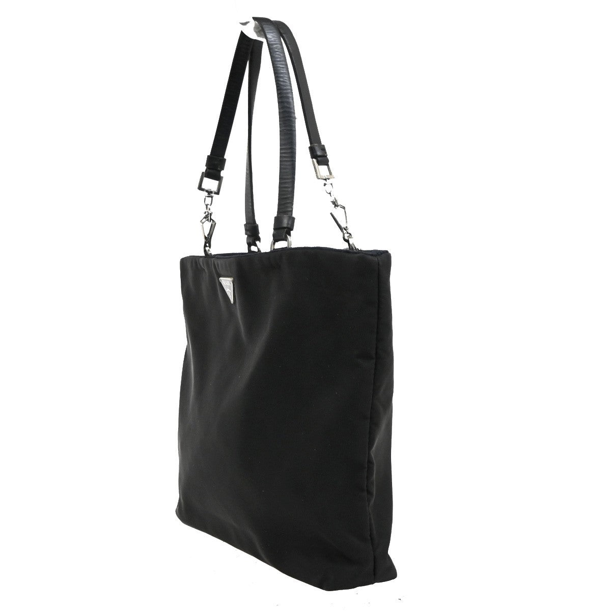 PRADA MILANO Logo Mini Hand Bag Leather Nylon Black SHW Italy 02TA689