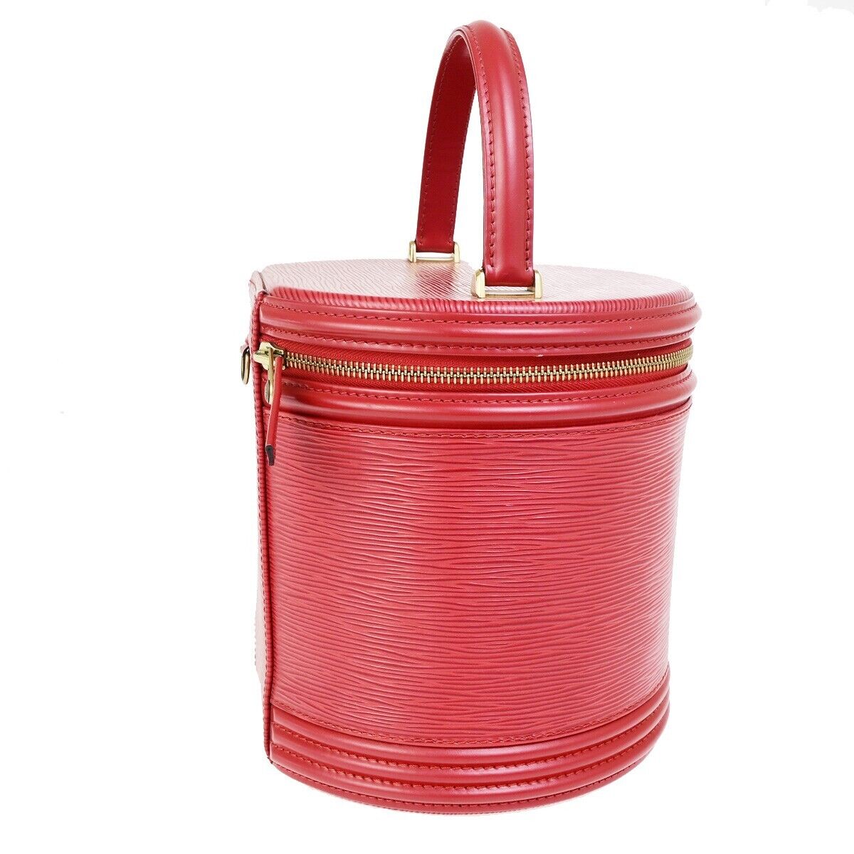 LOUIS VUITTON LV Logo Cannes Hand Vanity Bag Epi Leather Red M48037 35EC873