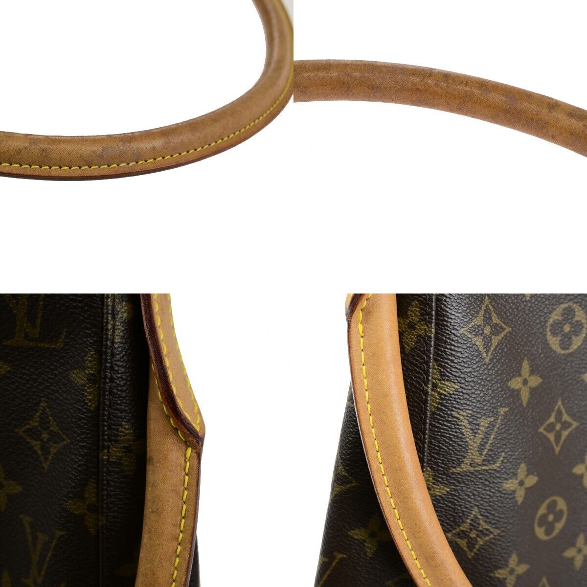 LOUIS VUITTON Logo Looping GM Shoulder Bag Monogram Leather Brown M51145 85ED411