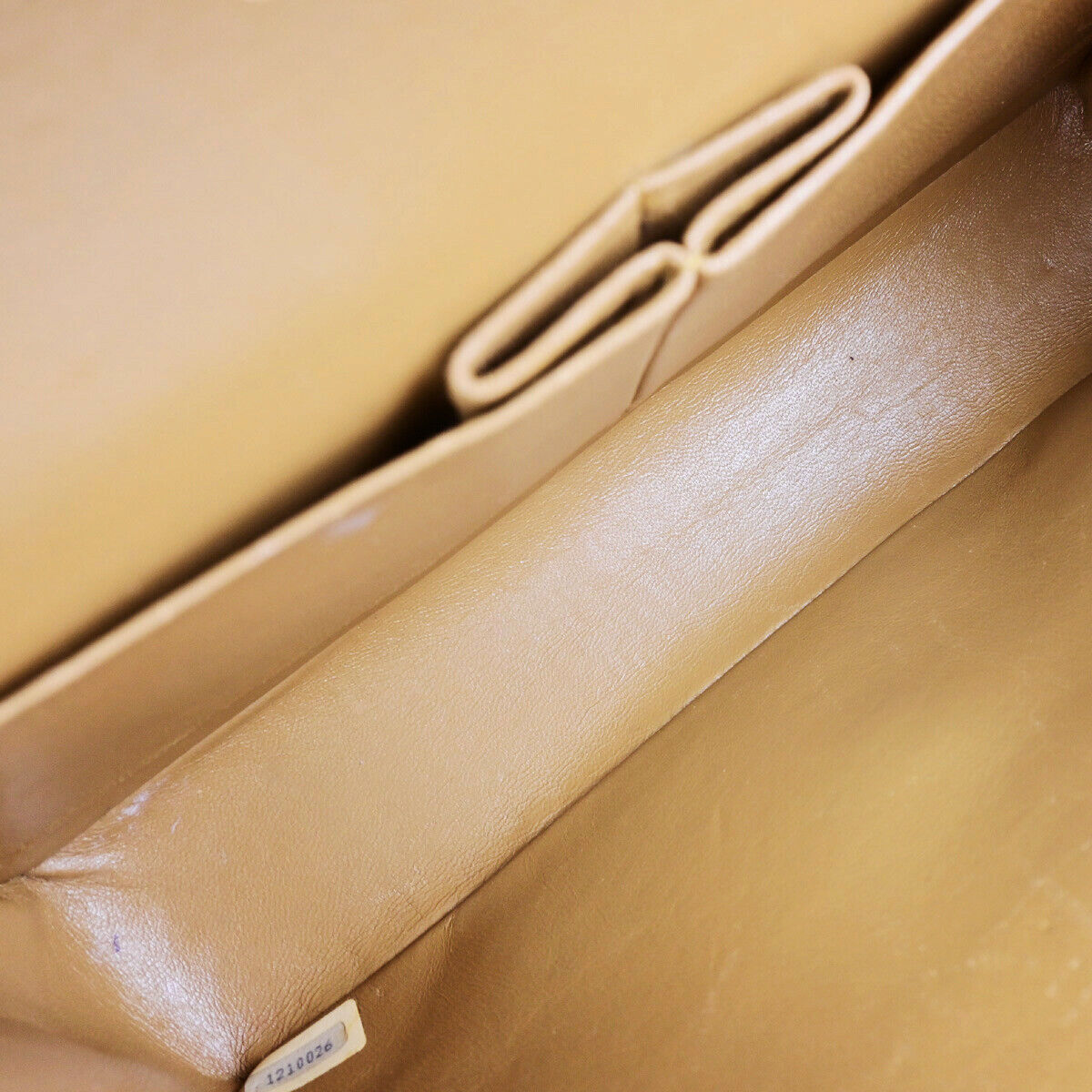 CHANEL CC Matelasse 25 Double Flap Chain Shoulder Bag Leather Beige GHW 332RK663