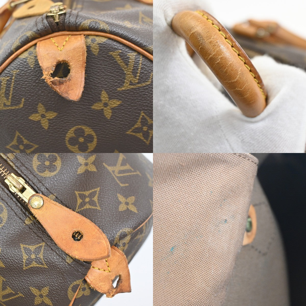 LOUIS VUITTON Speedy 30 Travel Hand Bag Monogram Leather Brown M41526 16PA145