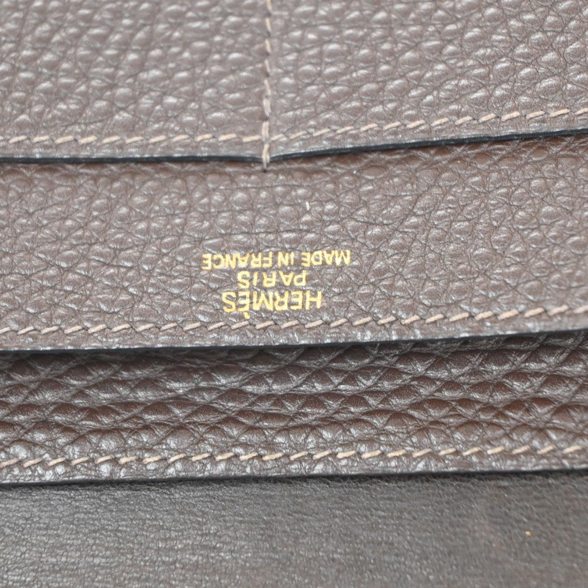 HERMES Logos Dogon GM Long Bifold Wallet Togo Leather Brown GHW 86YH814