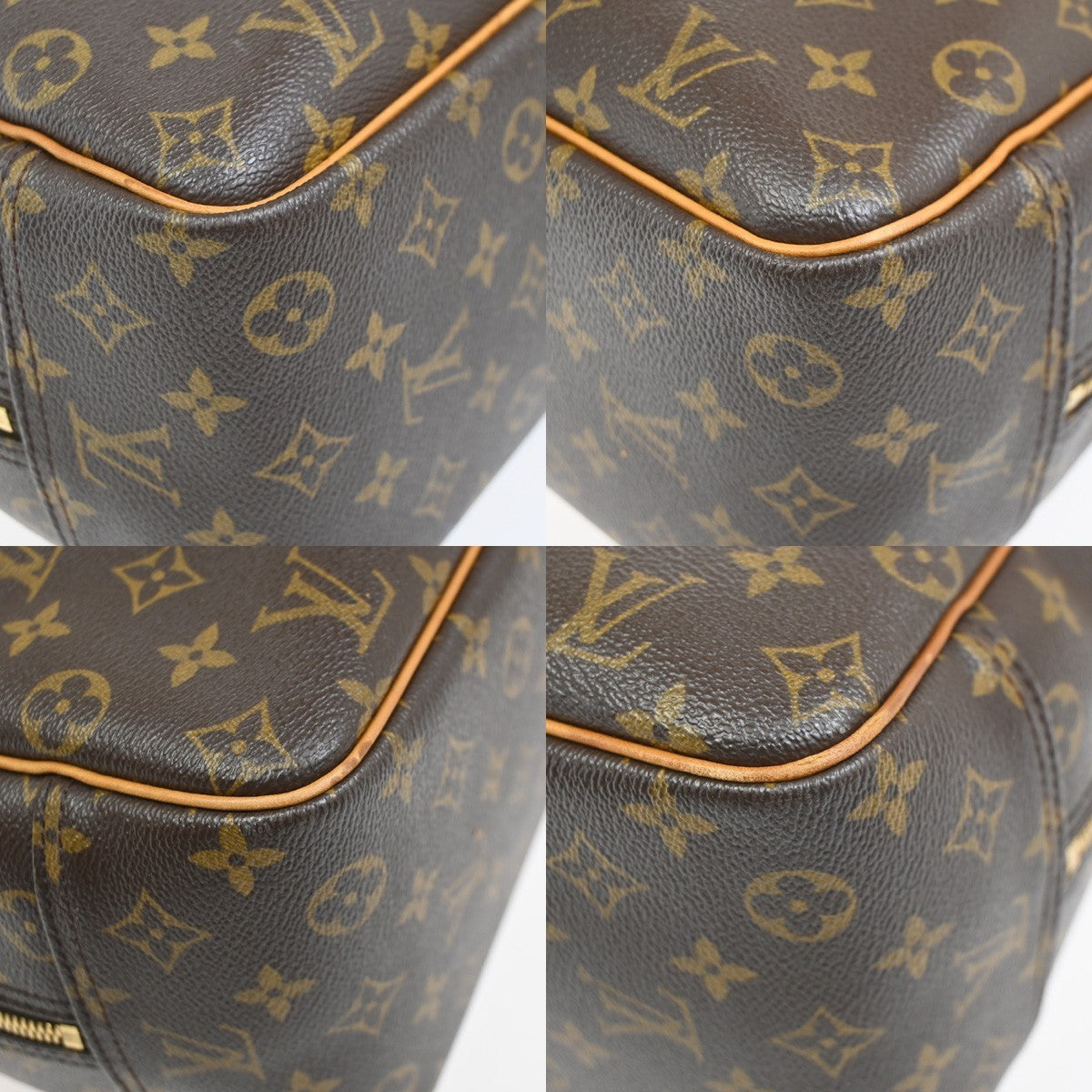LOUIS VUITTON LV Logo Deauville Hand Bag Monogram Leather Brown M47270 70YH891