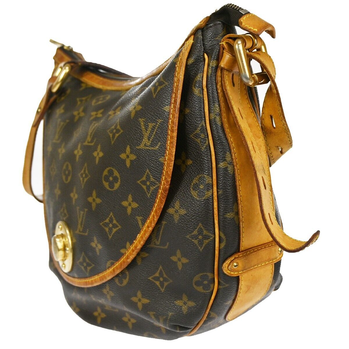 LOUIS VUITTON Tolum GM Shoulder Bag Monogram Leather Brown Spain M40075 80KA559