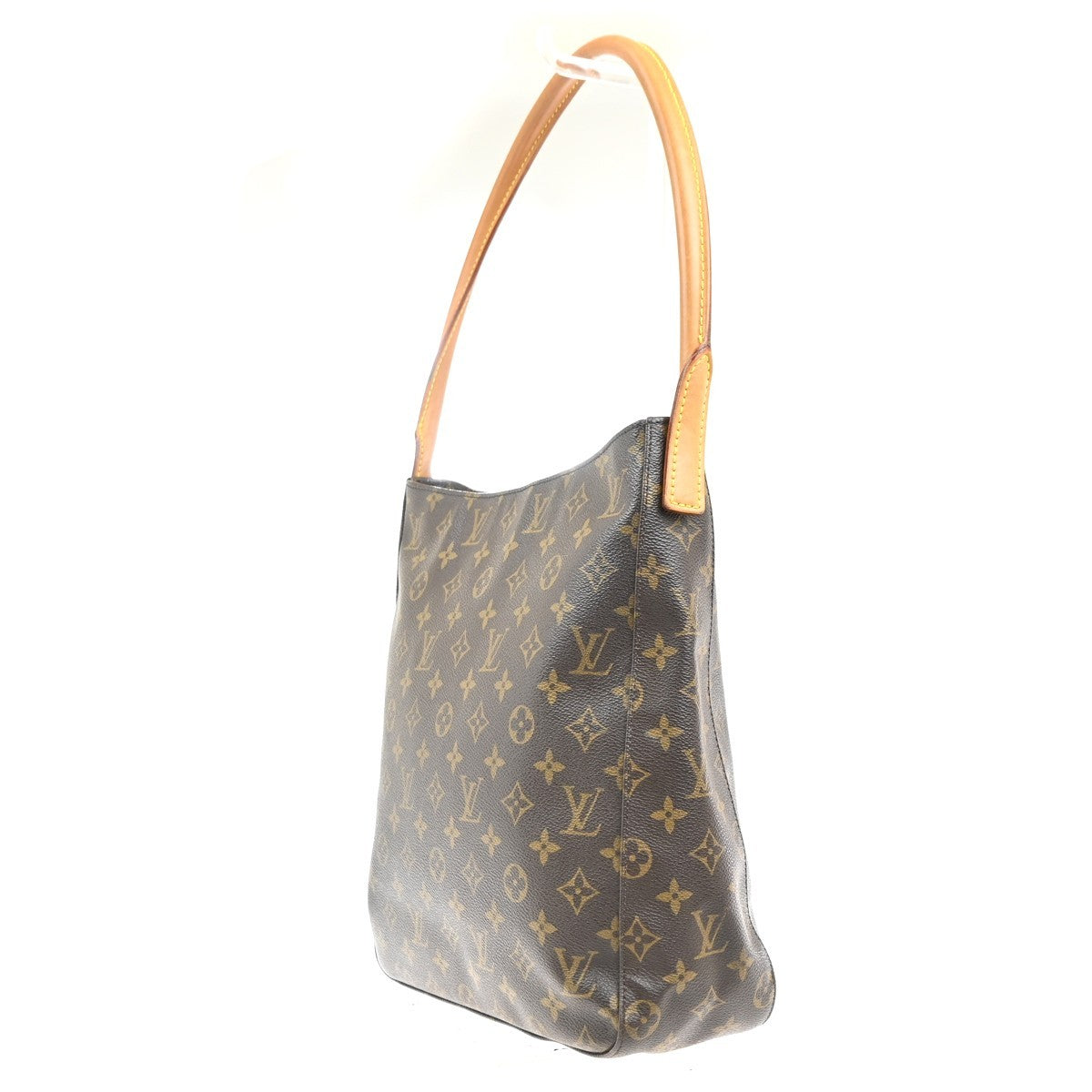 LOUIS VUITTON Logo Looping GM Shoulder Bag Monogram Leather Brown M51145 13KC475