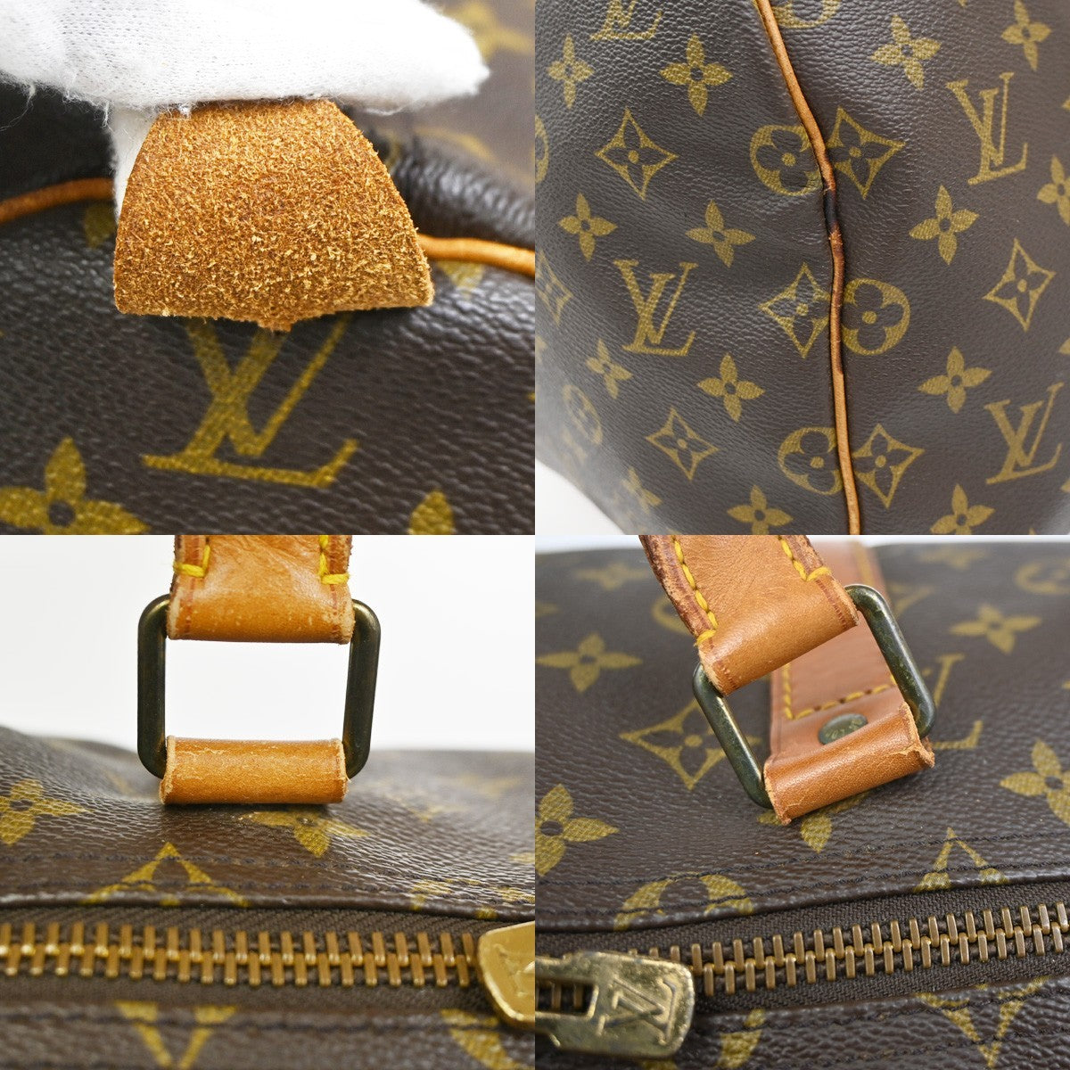 LOUIS VUITTON Keepall 55 Travel Hand Bag Monogram Leather Brown M41424 76YH894