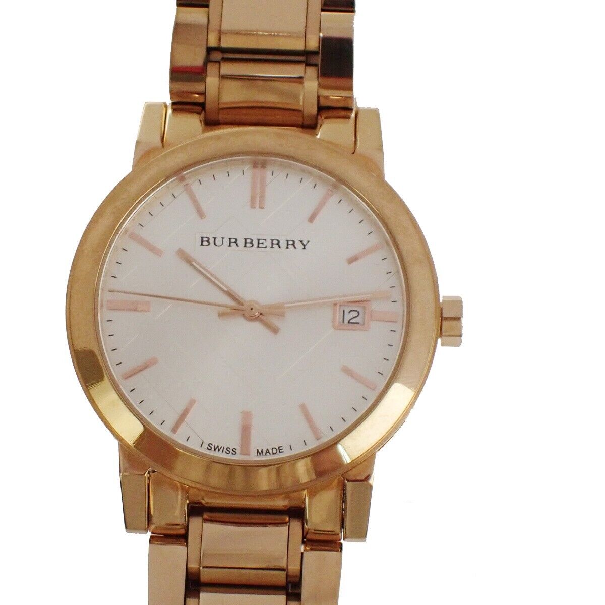 BURBERRY Logo BU9004 The City Wrist Watch Stainless Steel Rose Gold 65RJ640