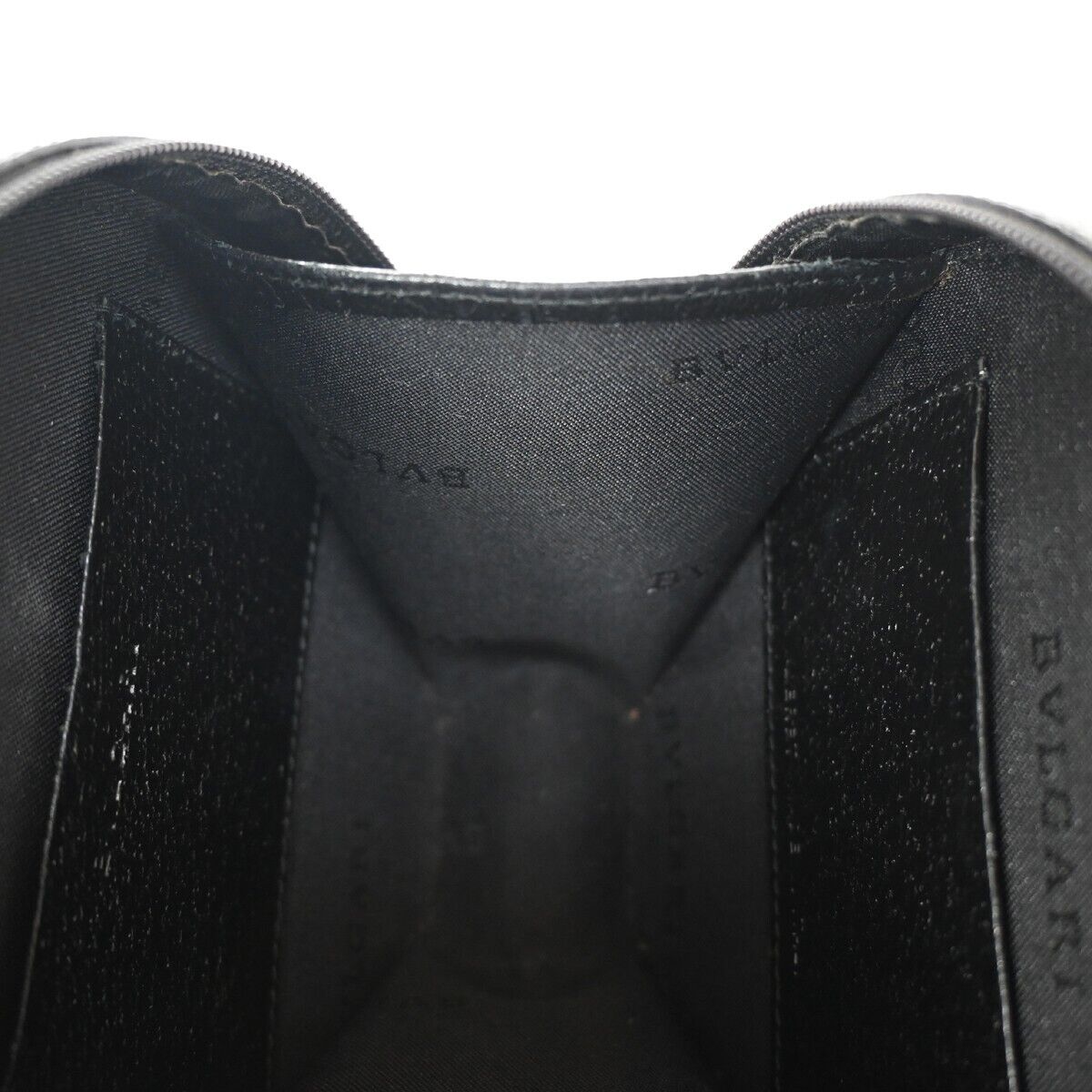 BVLGARI Logo Yoyo Round Crossbody Shoulder Bag Leather Black SHW Italy 80GA870