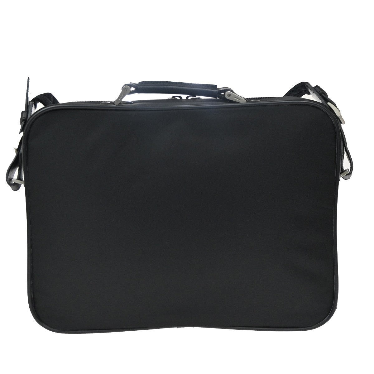 PRADA MILANO Logo Tessuto 2Way Business Shoulder Bag Nylon Leather Black 85KP332