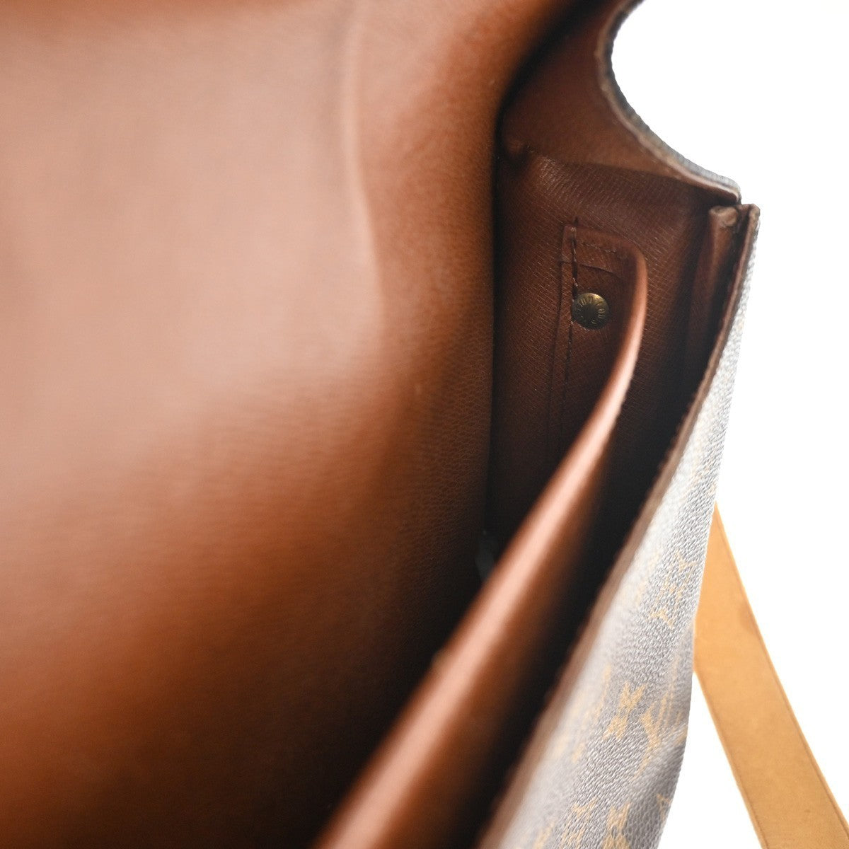 LOUIS VUITTON Cartouchiere MM Shoulder Bag Monogram Leather Brown M51253 85CA683