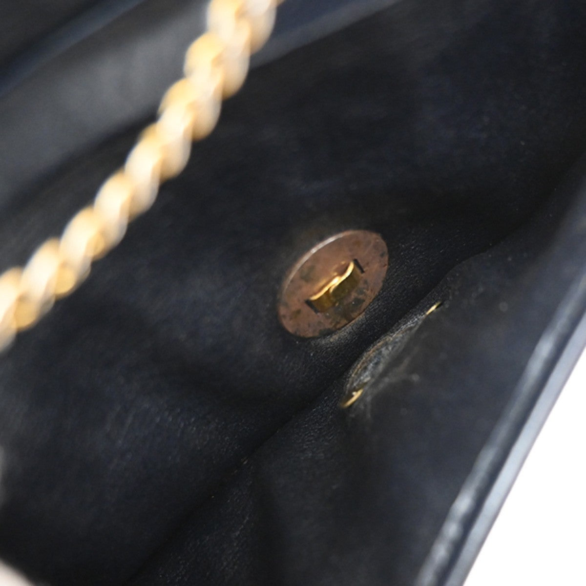 CHRISTIAN DIOR Trotter Chain Shoulder Bag Canvas Leather Blue France 64MA652