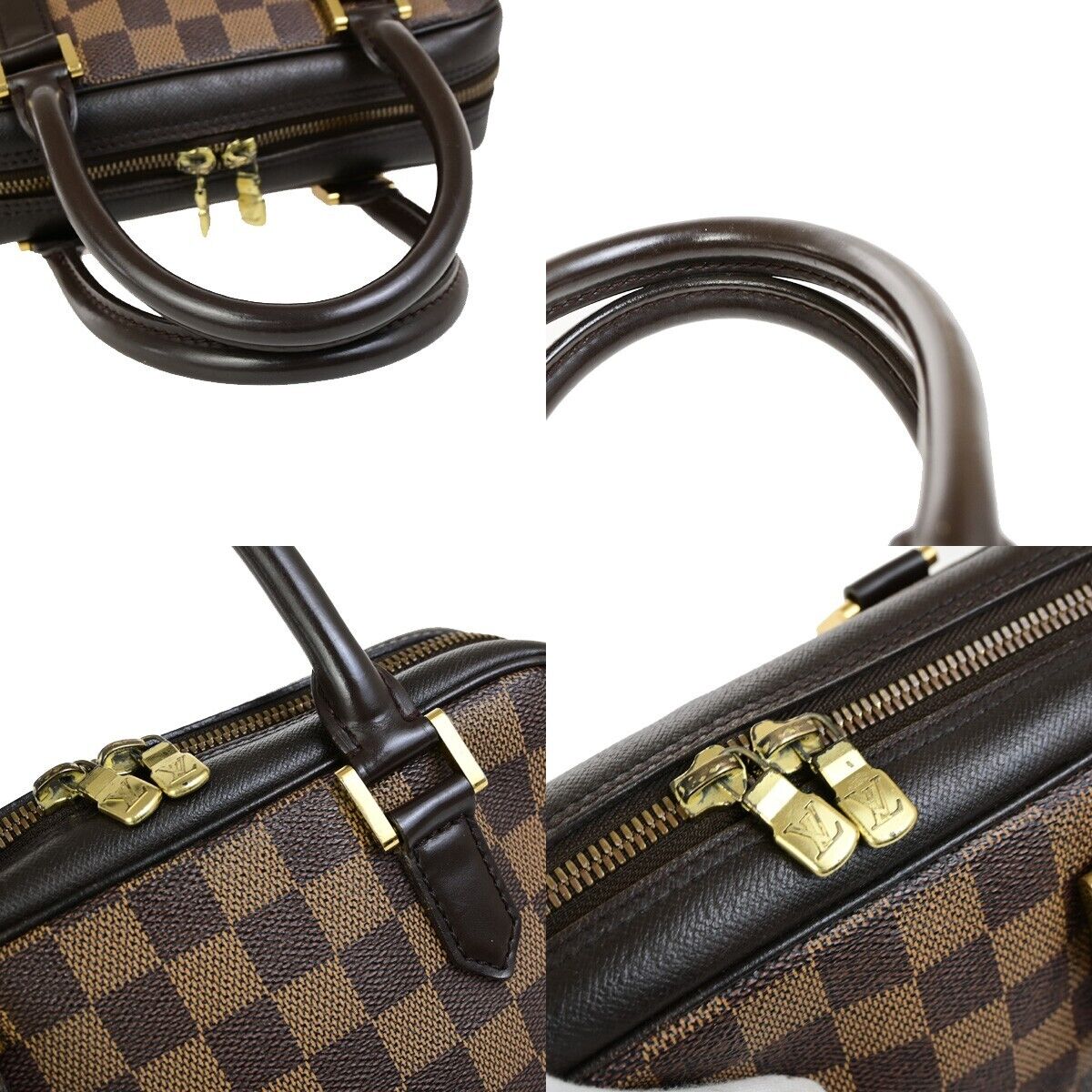 LOUIS VUITTON Brera Hand Bag Damier Ebene Leather Brown France N51150 79ED009