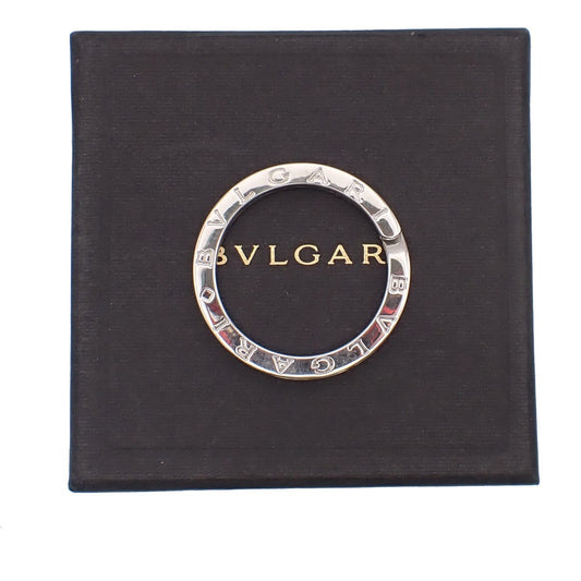 BVLGARI Logo Key Ring Silver Ag 925 Accessory Italy 02EG278
