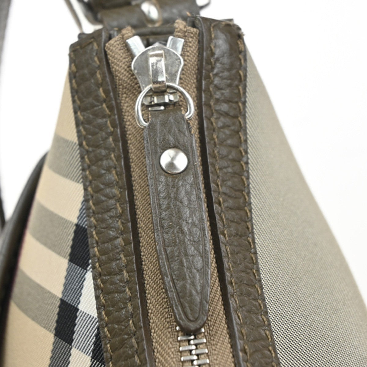 BURBERRY Logo Nova Check Shoulder Hand Bag Canvas Leather KI BE SHW 34RQ034