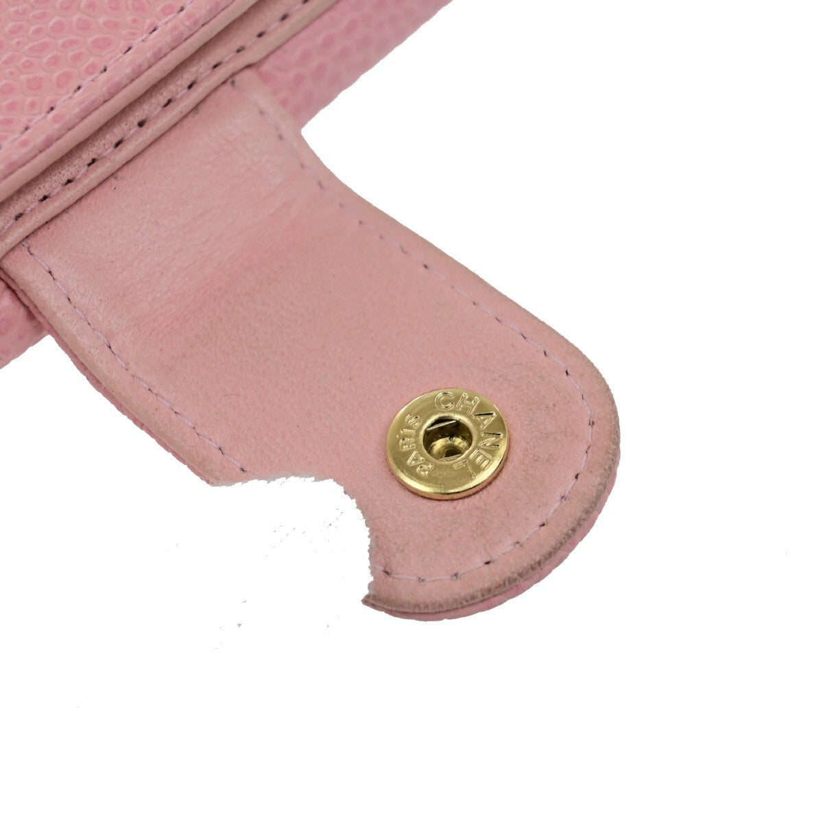 CHANEL CC Logo Bifold Compact Wallet Grained Calfskin Leather Pink GHW 83KB512