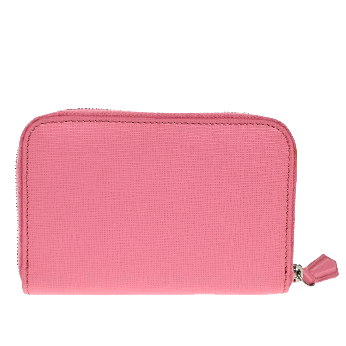 FENDI Logo Monster Bugs Eyes Compact Zip Around Coin Wallet Leather Pink 64YH228